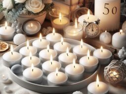 50 PCS Unscented Tealight Candles 2.5 Hour Burn Time White Dripless Long Lasting