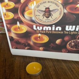 Lumin Wick Beeswax Tea Candle | 100% Natural Beeswax Tealight Candles