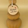 3D Round Ribbed Tree Geometric Candle, 7in Pillar Home Art Ball Ribbed Four Over