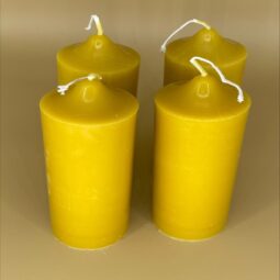 Handmade (4Pack) 100% Pure Beeswax Pillar Candles 100% Cotton Wick | Long-Lasting Candles-5in