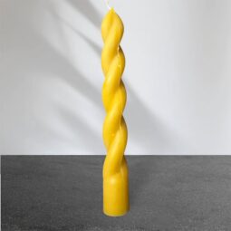 Pure Beeswax Pillar Candles, Handmade, Decorative, Yellow Twisted Candle, Cotton Wick, Set of 6 - Image 3