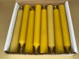 Set of 8 Pure Beeswax Pillar Candles (7" Each) – Natural Yellow, Eco-Friendly & Scented