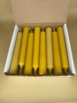 Set of 8 Pure Beeswax Pillar Candles (7" Each) – Natural Yellow, Eco-Friendly & Scented