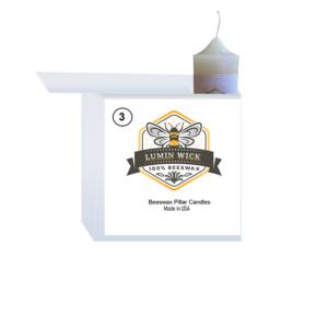 3 Pack Of Handmade Candles 100% Pure White Beeswax Candles Cotton Wick