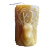 Reindeer Beeswax Pillar Christmas Candle (Pack Of 2)