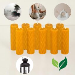 Hand rolled Pure Beeswax Pillar Candles, Decorative ,Honeycomb Shaped Pack Of 21