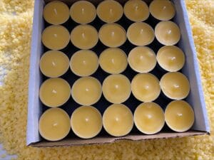 100% Beeswax Tealight Candles 50 Pack | Non-Toxic, USA Made